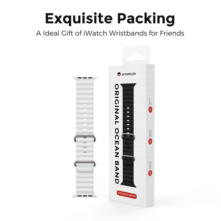 AHASTYLE WG102 for Apple Watch Series 9 8 7 41mm / 6 5 4 SE (2023) SE (2022) SE 40mm / 3 2 1 38mm Silicone Watch Band