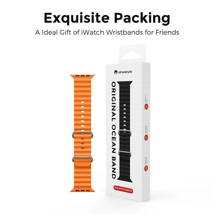 AHASTYLE WG102 for Apple Watch Series 9 8 7 41mm / 6 5 4 SE (2023) SE (2022) SE 40mm / 3 2 1 38mm Silicone Watch Band