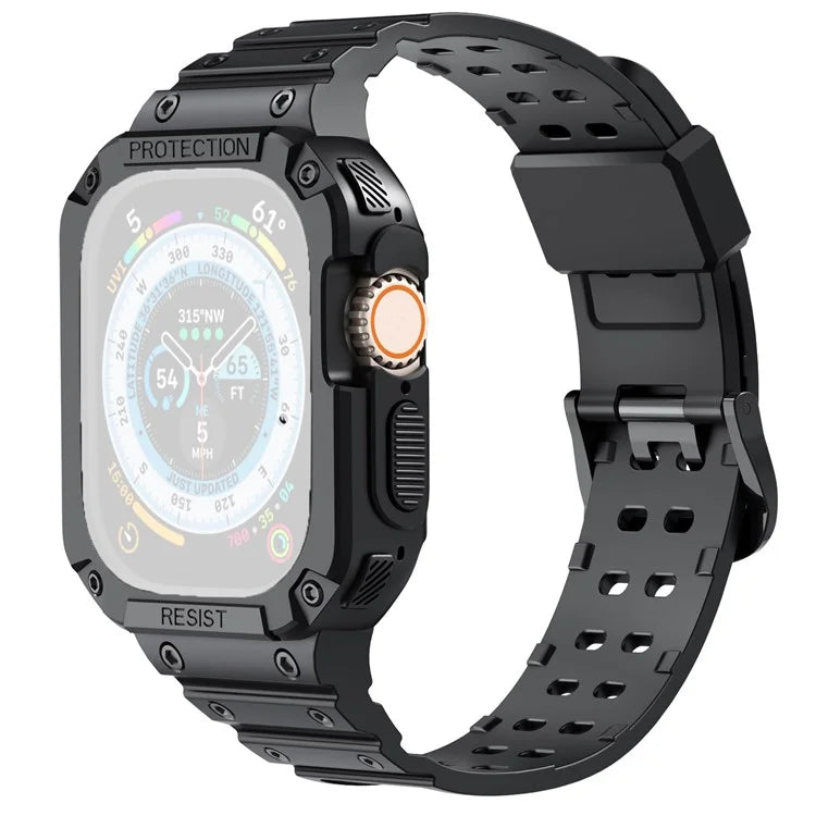 AHASTYLE WG106 For Apple Watch Series 9 8 7 41mm / 6 5 4 SE (2023) SE (2022) SE 40mm / 3 2 1 38mm Matte TPU Wristbands with Case