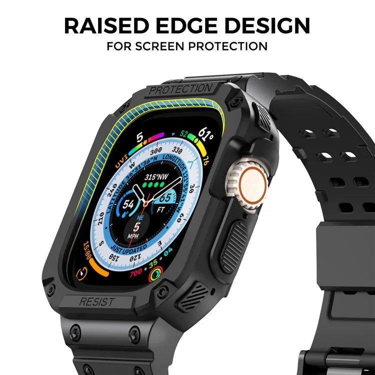 AHASTYLE WG106 For Apple Watch Series 9 8 7 41mm / 6 5 4 SE (2023) SE (2022) SE 40mm / 3 2 1 38mm Matte TPU Wristbands with Case