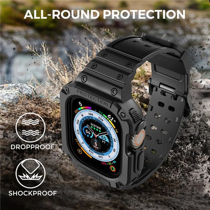 AHASTYLE WG106 For Apple Watch Series 9 8 7 41mm / 6 5 4 SE (2023) SE (2022) SE 40mm / 3 2 1 38mm Matte TPU Wristbands with Case