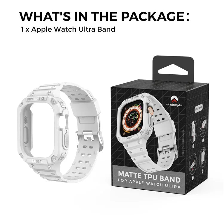 AHASTYLE WG106 For Apple Watch Series 9 8 7 41mm / 6 5 4 SE (2023) SE (2022) SE 40mm / 3 2 1 38mm Matte TPU Wristbands with Case