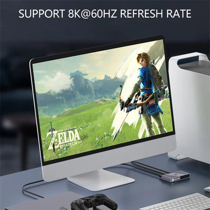 Q802 8K HD Video Splitter HDR 2 In 1 Out Mirror Screens Video Transfer Adapter