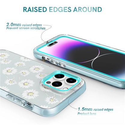 AHASTYLE WE13 For iPhone 14 Pro Max Case Pattern IMD PC+TPU Phone Cover Built-In Screen Protector