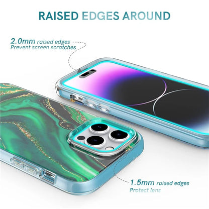 AHASTYLE WE13 For iPhone 14 Pro Max Case Pattern IMD PC+TPU Phone Cover Built-In Screen Protector