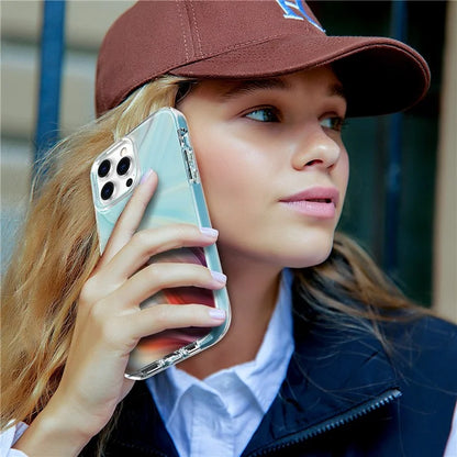 AHASTYLE WE13 For iPhone 14 Pro Max Case Pattern IMD PC+TPU Phone Cover Built-In Screen Protector