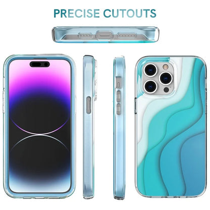 AHASTYLE WE13 For iPhone 14 Pro Max Case Pattern IMD PC+TPU Phone Cover Built-In Screen Protector