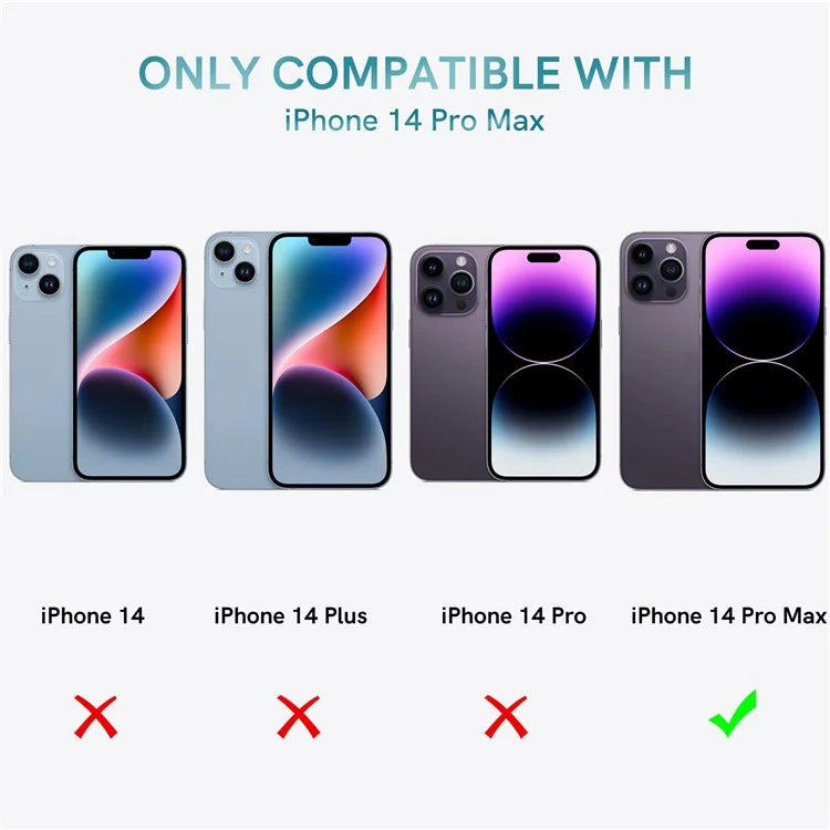AHASTYLE WE13 For iPhone 14 Pro Max Case Pattern IMD PC+TPU Phone Cover Built-In Screen Protector