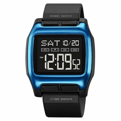 SKMEI 2193 Student Square Digital Watch TPU Strap EL Backlight Electronic Watch