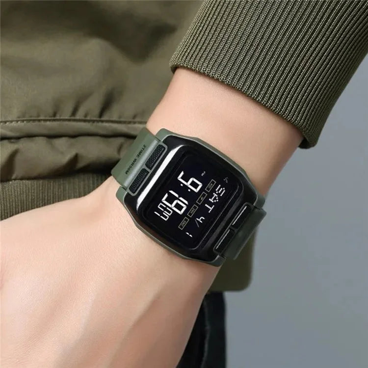 SKMEI 2193 Student Square Digital Watch TPU Strap EL Backlight Electronic Watch