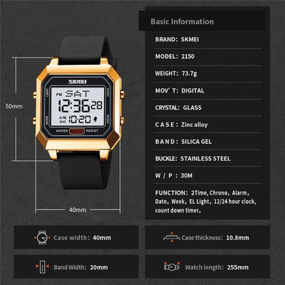 SKMEI 2150 Children Luminous Electronic Watch 30m Waterproof Outdoor Wrist Watch