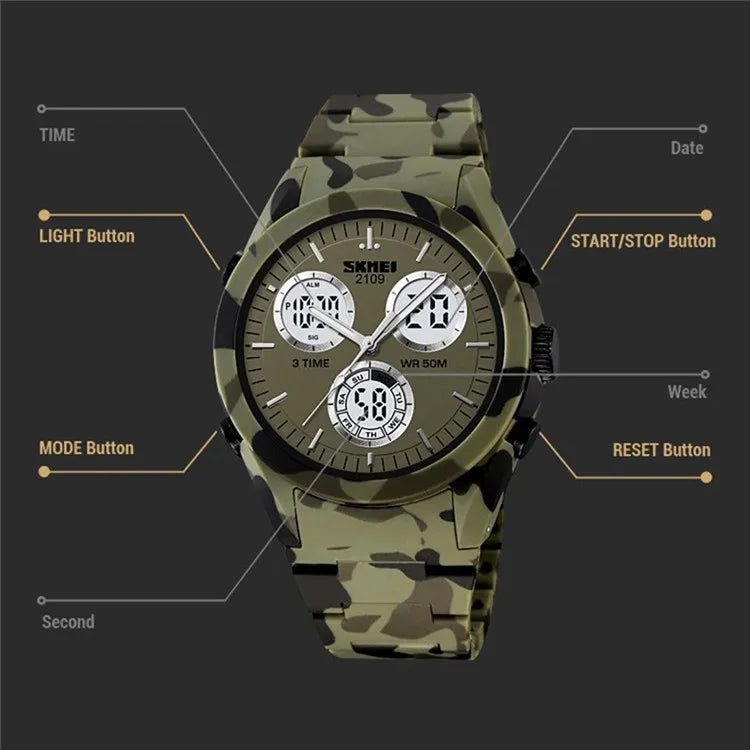SKMEI 2109 Student Sports Watch Luminous Wrist Bracelet with TPU Strap