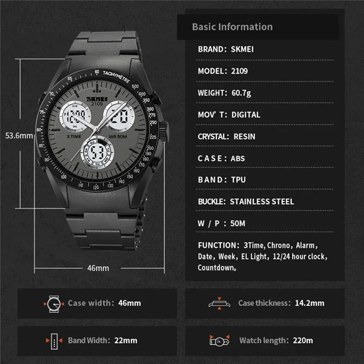 SKMEI 2109 Student Sports Watch Luminous Wrist Bracelet with TPU Strap
