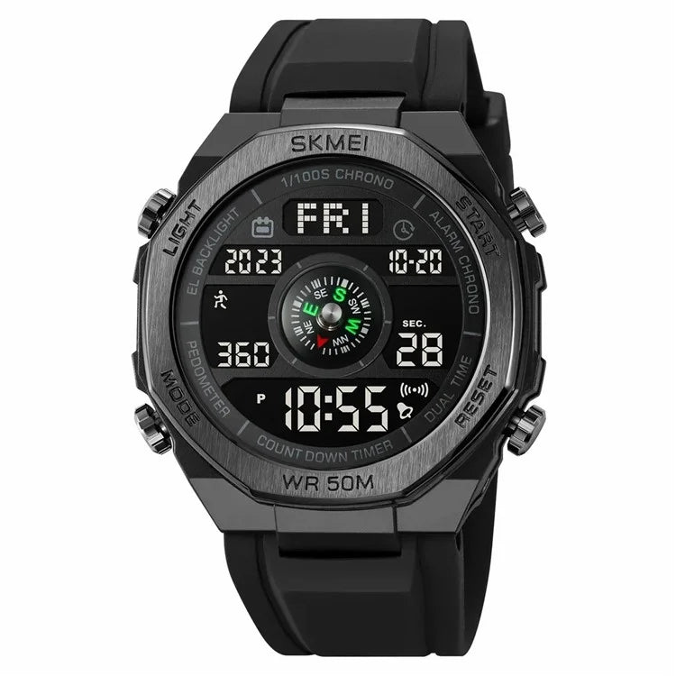 SKMEI 2209 Outdoor Sports Watch Student Waterproof Pedometer Compass Electronic Watch