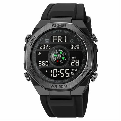 SKMEI 2209 Outdoor Sports Watch Student Waterproof Pedometer Compass Electronic Watch