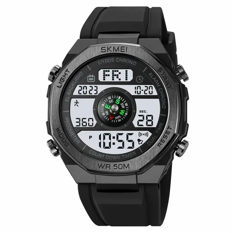 SKMEI 2209 Outdoor Sports Watch Student Waterproof Pedometer Compass Electronic Watch