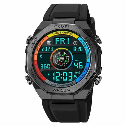 SKMEI 2209 Outdoor Sports Watch Student Waterproof Pedometer Compass Electronic Watch