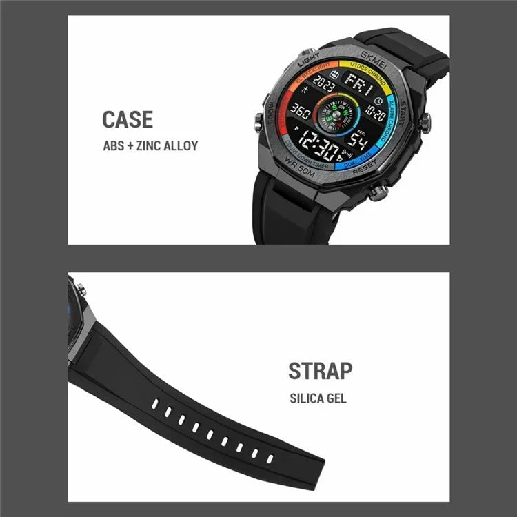 SKMEI 2209 Outdoor Sports Watch Student Waterproof Pedometer Compass Electronic Watch