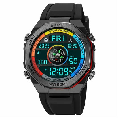 SKMEI 2209 Outdoor Sports Watch Student Waterproof Pedometer Compass Electronic Watch