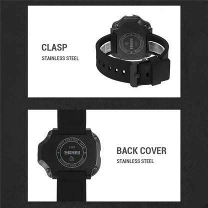 SKMEI 2187 Square Dial Electronic Watch Silicone Strap Simple Wristwatch with LED Flashlight