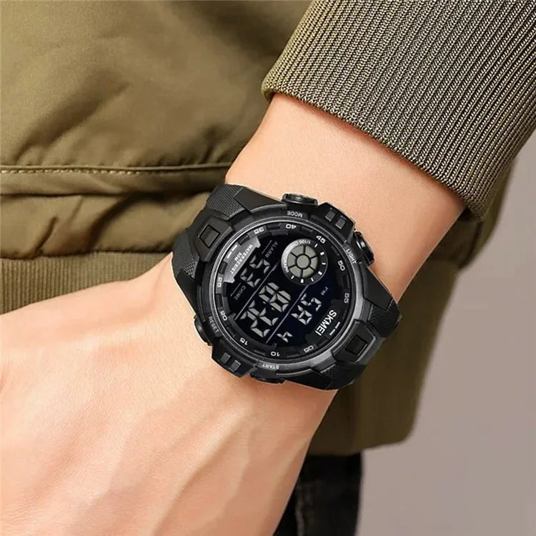 SKMEI 2123 50m Waterproof Outdoor Wrist Watch EL Backlight Electronic Watch with TPU Strap