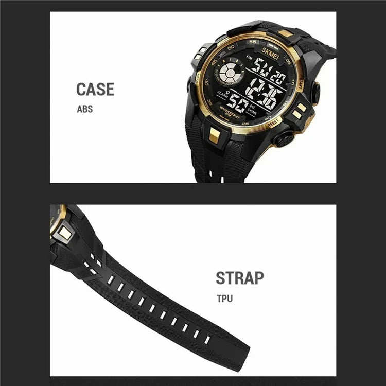 SKMEI 2123 50m Waterproof Outdoor Wrist Watch EL Backlight Electronic Watch with TPU Strap