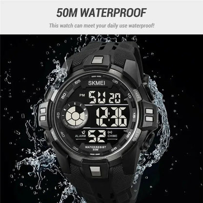 SKMEI 2123 50m Waterproof Outdoor Wrist Watch EL Backlight Electronic Watch with TPU Strap