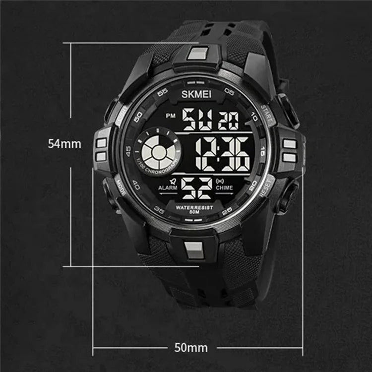 SKMEI 2123 50m Waterproof Outdoor Wrist Watch EL Backlight Electronic Watch with TPU Strap