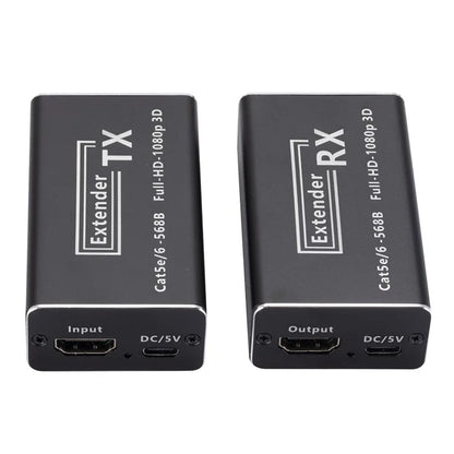 CAT 5 / 6 RJ45 to HD Converter Full HD 1080P Transmitter + Receiver Extender with DC5V Port