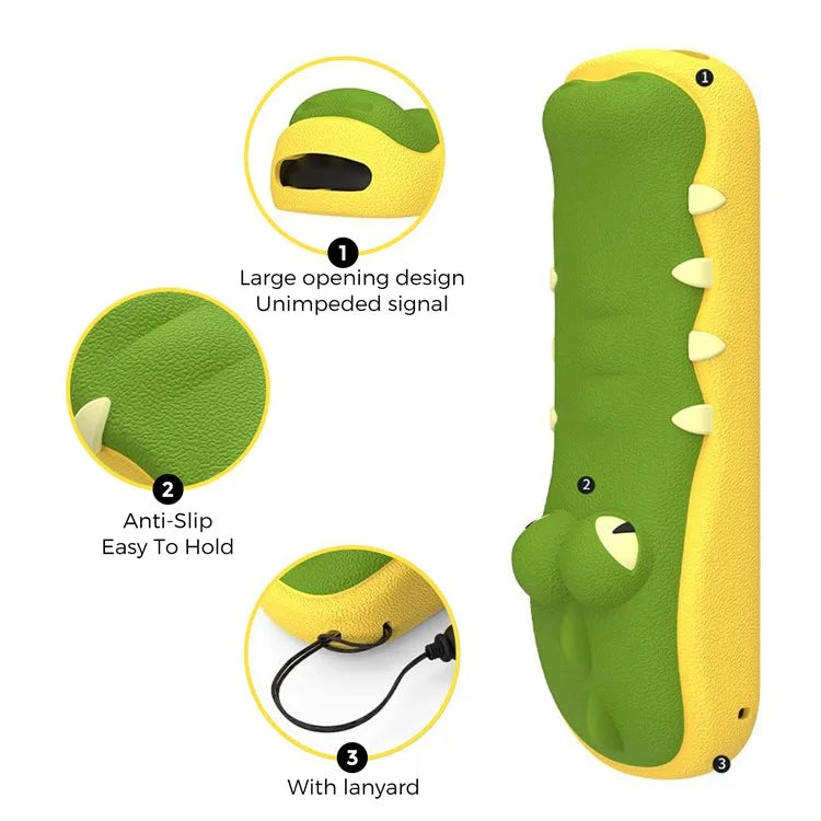 AHASTYLE PT154 Silicone Case for Apple 4K TV Gen 6 / Gen 7 Remote Cartoon Crocodile Protective Cover