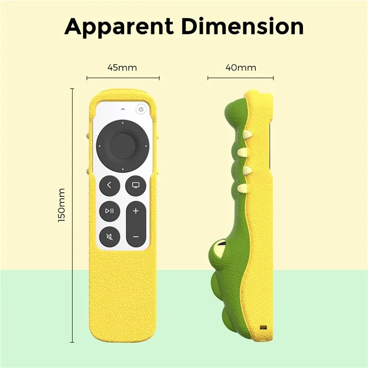 AHASTYLE PT154 Silicone Case for Apple 4K TV Gen 6 / Gen 7 Remote Cartoon Crocodile Protective Cover