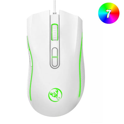 HXSJ A869 USB Wired Gaming Mouse 3200DPI Colorful Light Computer Laptop Mice