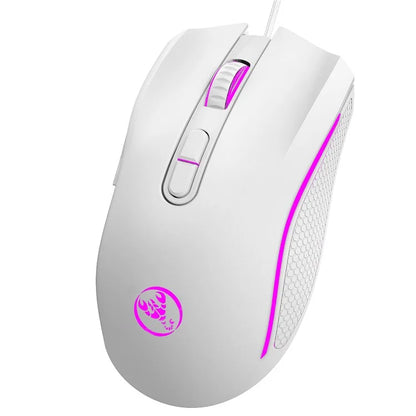 HXSJ A869 USB Wired Gaming Mouse 3200DPI Colorful Light Computer Laptop Mice