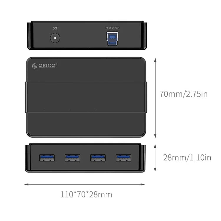 ORICO H4928-U3 Super Speed 4-Port USB3.0 Hub for Windows XP / Vista / 7 / 8 / 10 / Linux / Mac OS
