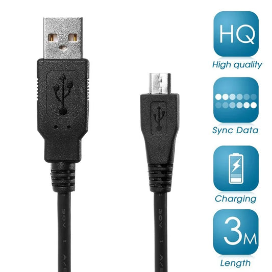 3M Micro USB 2.0 Data Sync Charger Cable Cord for Samsung HTC LG Sony Huawei