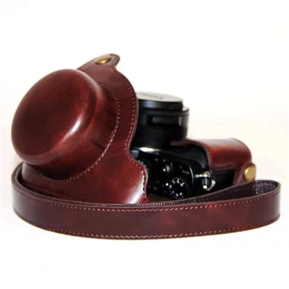 PU Leather Camera Bag Protective Shell with Strap for Panasonic LX100