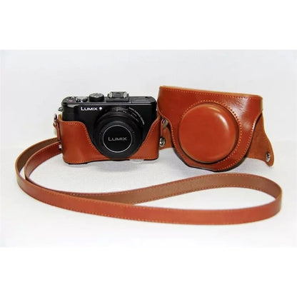 Protective Leather Camera Shell with Shoulder Strap for Panasonic LX7 / LX5 / LX3