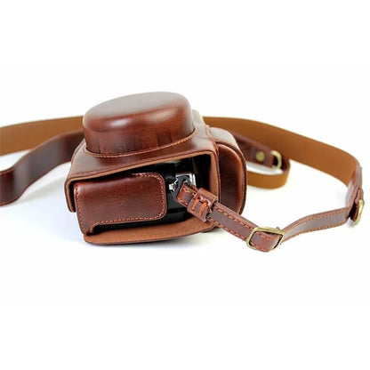 PU Leather Camera Protective Cover + Strap for Olympus EM10/EM10II Digital Camera