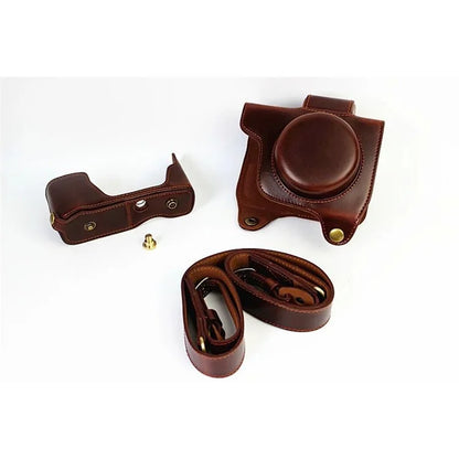 PU Leather Camera Protective Cover + Strap for Olympus EM10/EM10II Digital Camera