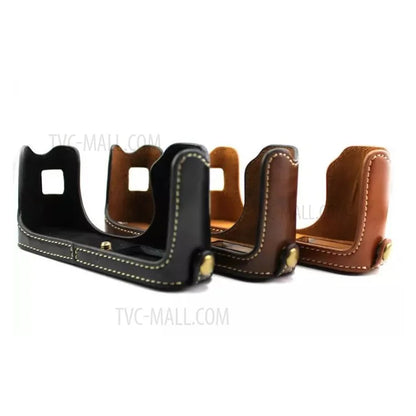 Camera Protection Bottom Case PU Leather Cover Bag with Battery Opening for Fuji X100/X100S/X100T