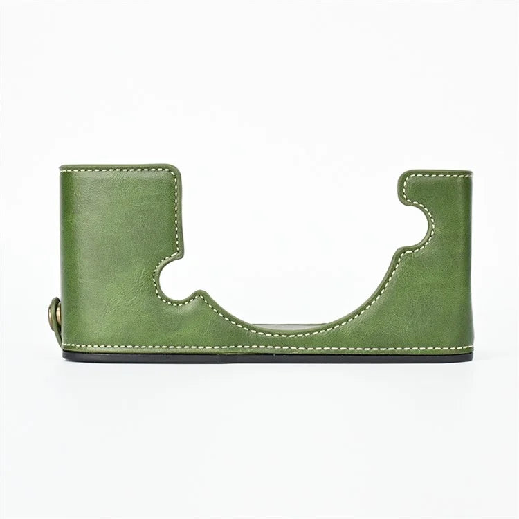For Nikon Z fc Camera Bag Bottom Case PU Leather Protective Half Body Cover with Battery Opening