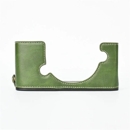 For Nikon Z fc Camera Bag Bottom Case PU Leather Protective Half Body Cover with Battery Opening