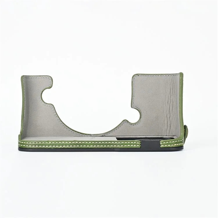 For Nikon Z fc Camera Bag Bottom Case PU Leather Protective Half Body Cover with Battery Opening