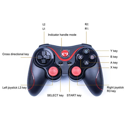 C8 Bluetooth Gamepad Controller for Android iOS Smartphones Tablet Windows PCs (Without Bracket and Phone Clamp Holder)