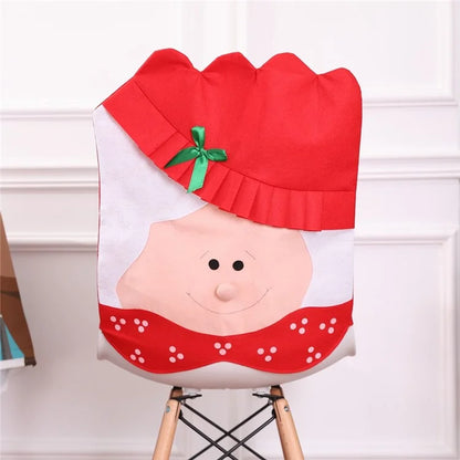 Non-Woven Cloth Hat Christmas Snowman Tableware Chair Cover Home Decor