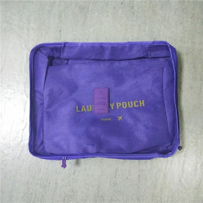 6PCS/Set Waterproof Storage Bags Travel Packing Luggage Organizer Large Medium Small Pouches