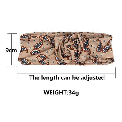 FD066 Wire Headband Adjustable Pattern Print Wired Hair Tie Head Scarf