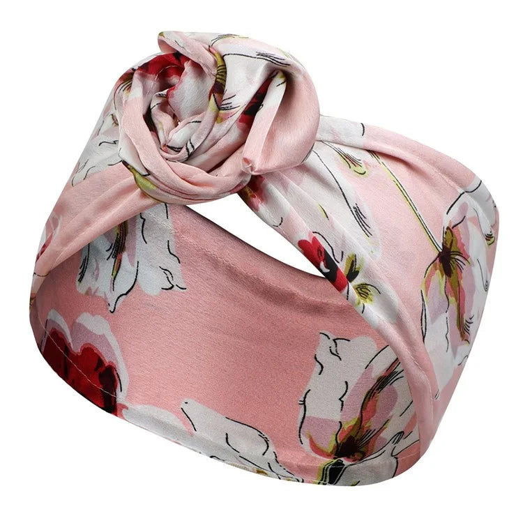 FD066 Wire Headband Adjustable Pattern Print Wired Hair Tie Head Scarf