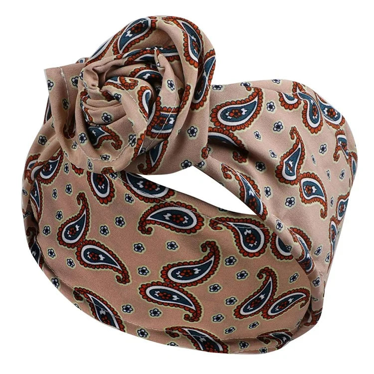 FD066 Wire Headband Adjustable Pattern Print Wired Hair Tie Head Scarf