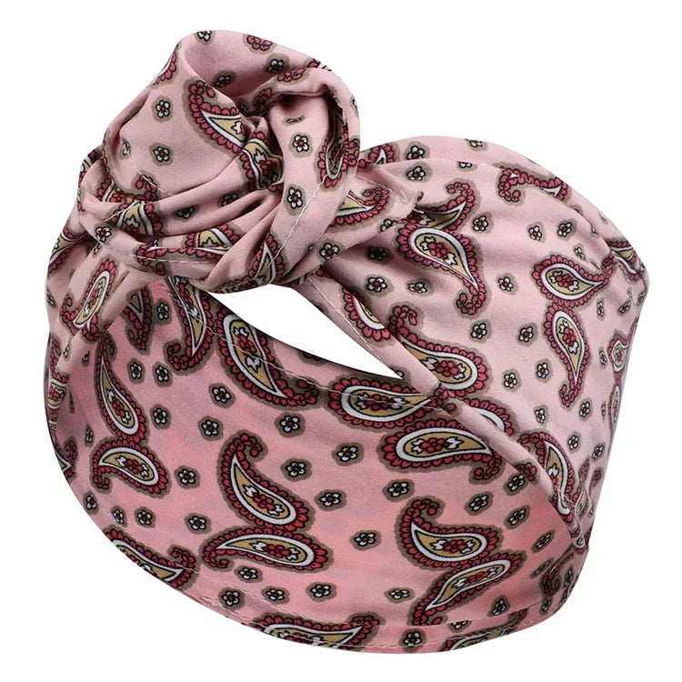 FD066 Wire Headband Adjustable Pattern Print Wired Hair Tie Head Scarf